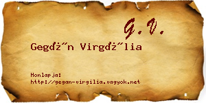 Gegán Virgília névjegykártya